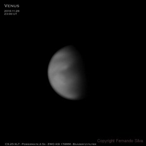 Venus taken with U-Venus filter and Celestron 9.25"